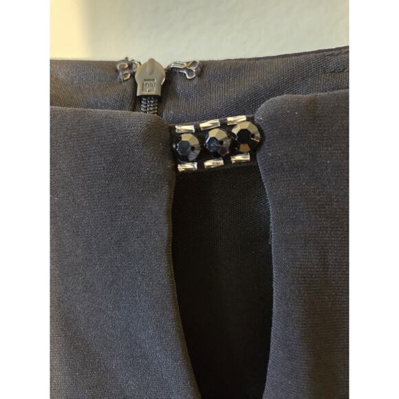 Alex Evenings Embellished Faux Wrap Maxi Gown Black Sz 24 Womens Slit Keyhole - Picture 5 of 12